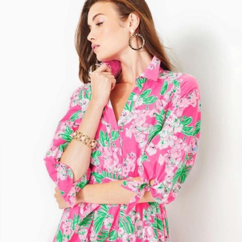 BRAND NEW Lilly Pulitzer Pink and Green Floral Dress with TAG